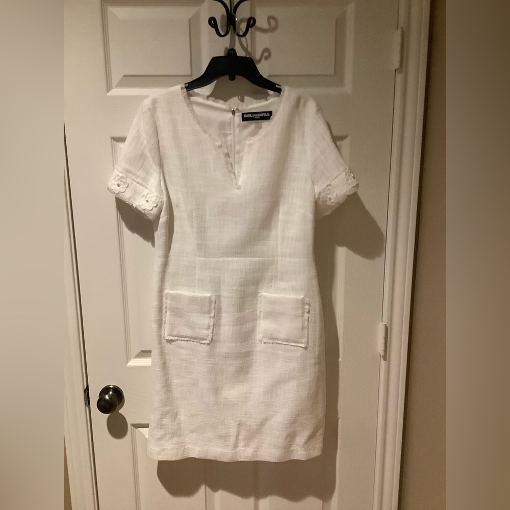 Karl Lagerfield White Textured Dress